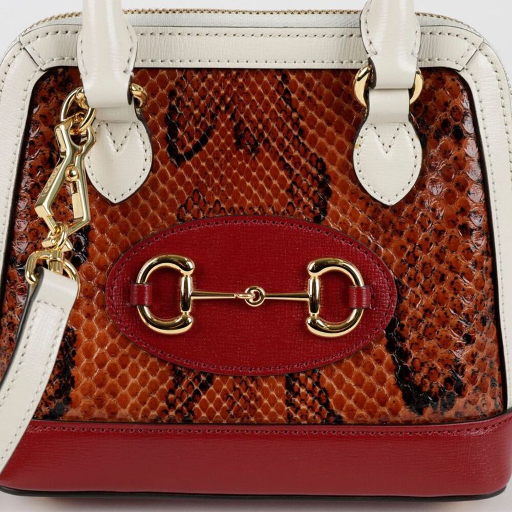 Horsebit Mini Python Top Handle Tote Shoulder Bag - image 3